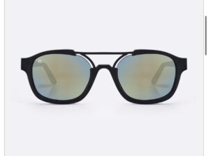 Óculos de Sol HUPI Berlin Preto Fosco Lente Verde Espelhada