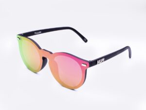 Óculos de Sol HUPI Tulum Preto - Lente Rosa Espelhado 2528