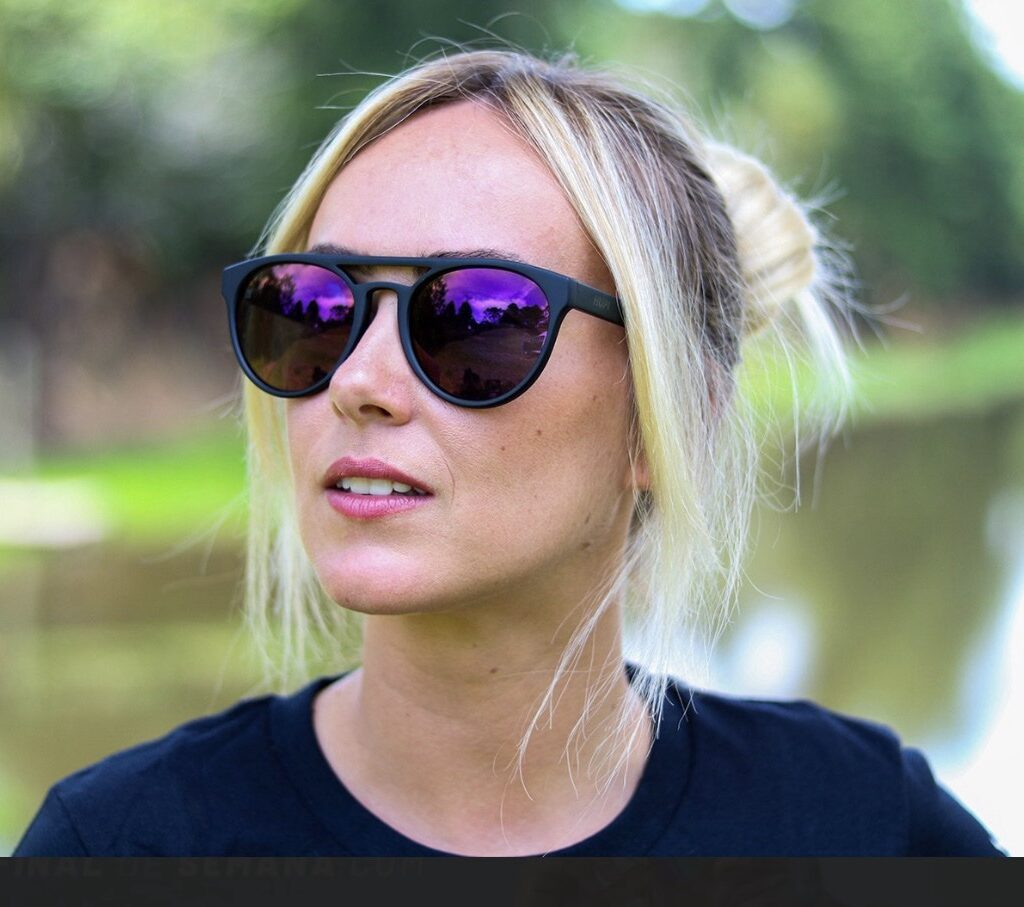 Óculos de Sol HUPI Furka Preto - Lente Roxo Espelhado - para rostos GRANDES 2553