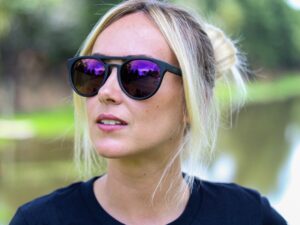 Óculos de Sol HUPI Furka Preto - Lente Roxo Espelhado - para rostos GRANDES 2553