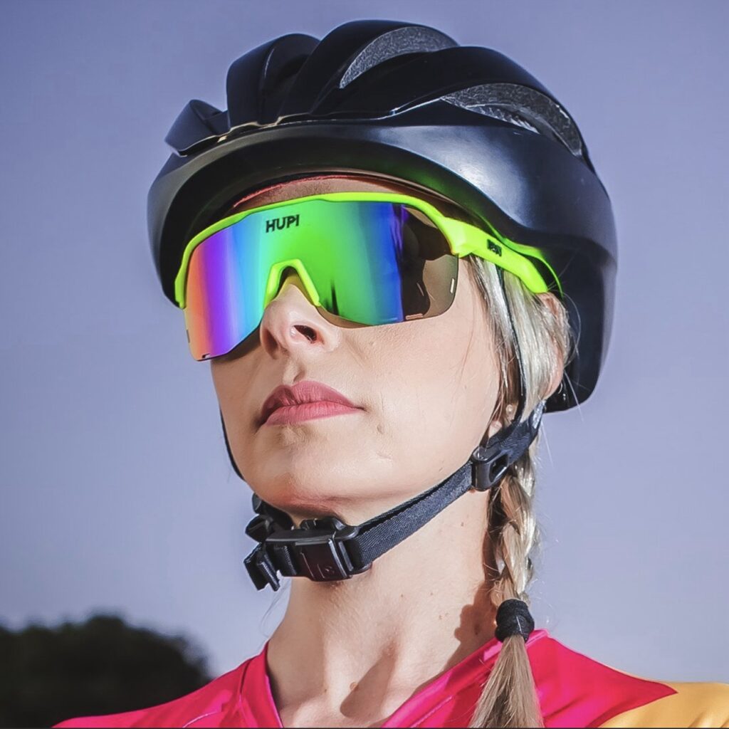 Óculos de Sol HUPI Huez Amarelo Neon/Cinza - Lente Azul Espelhado 2515
