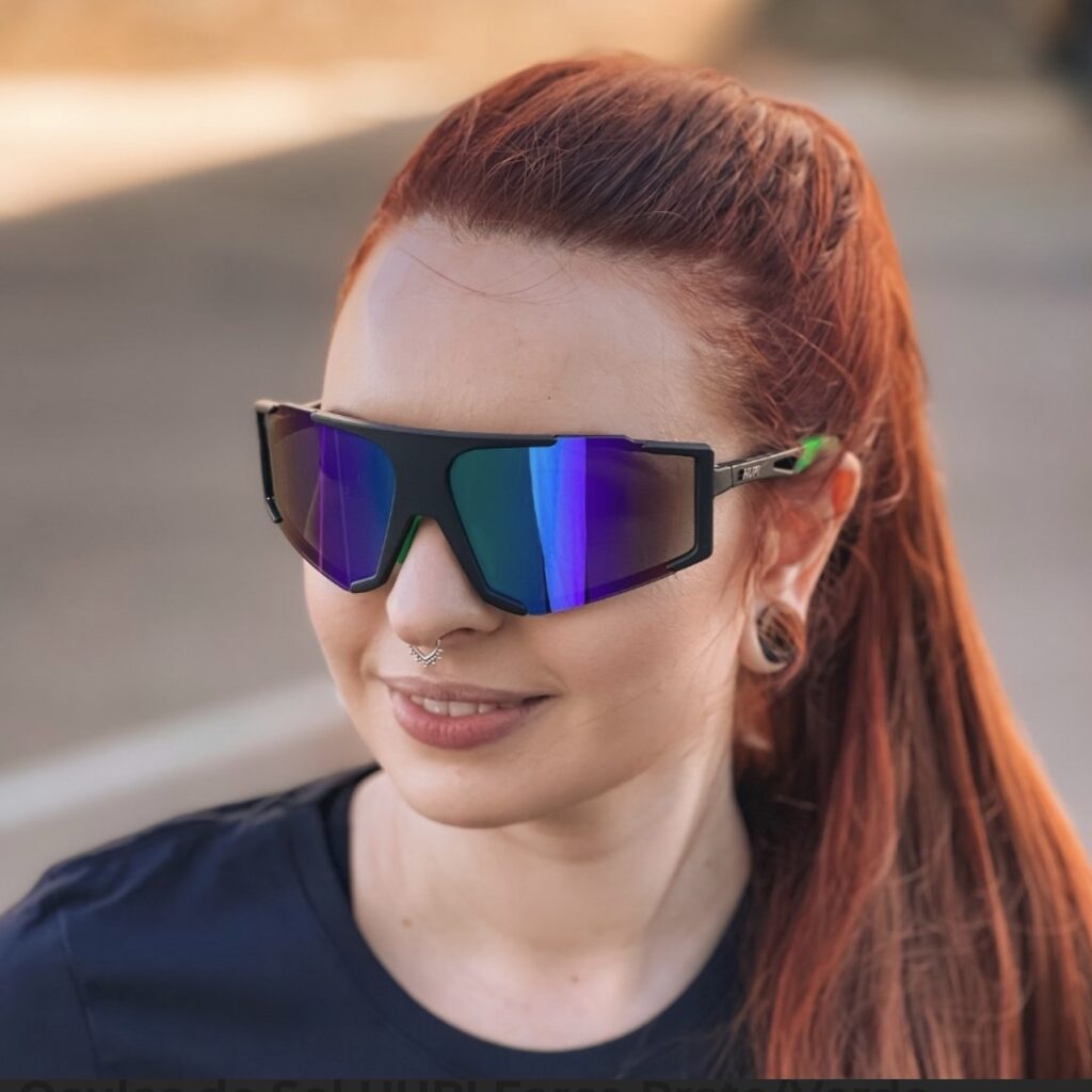 Óculos de Sol HUPI Force Preto/Verde - Lente Verde Espelhado 4925